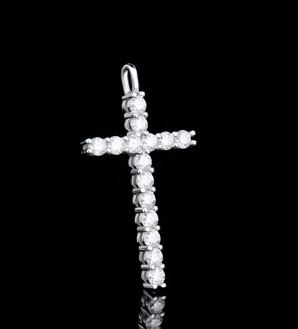 925 Silver Mossanite Diamond Jewelry Cross