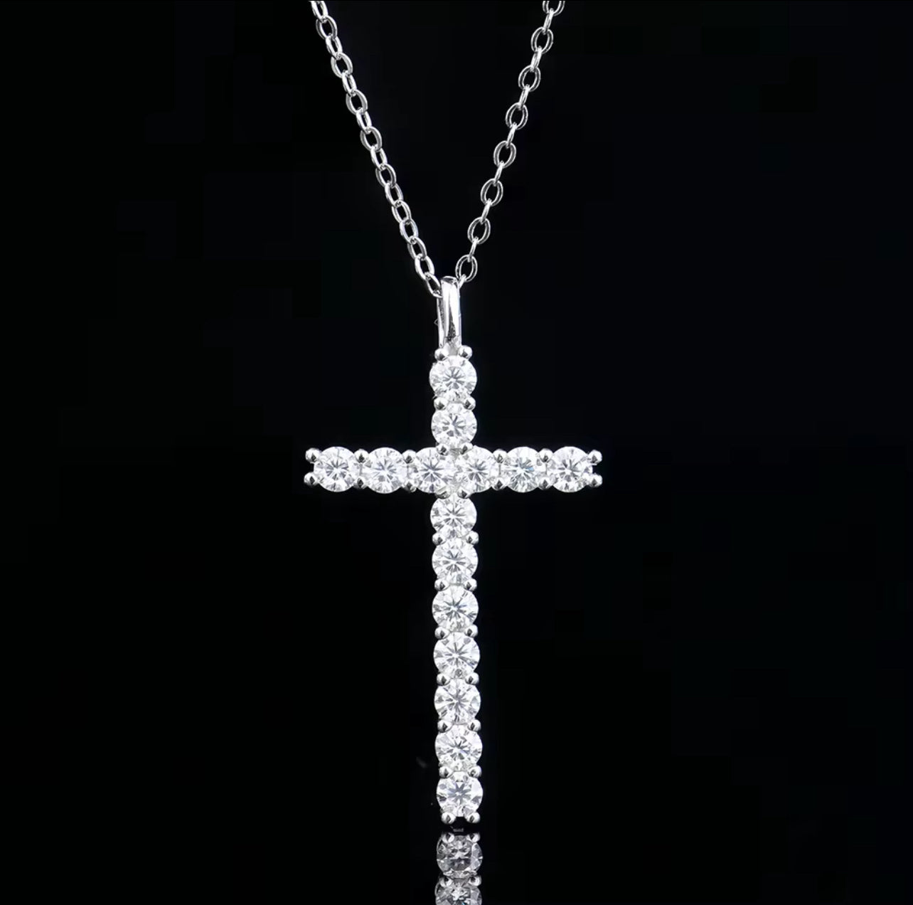 925 Silver Mossanite Diamond Jewelry Cross