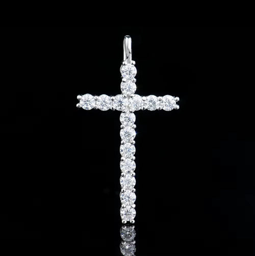925 Silver Mossanite Diamond Jewelry Cross